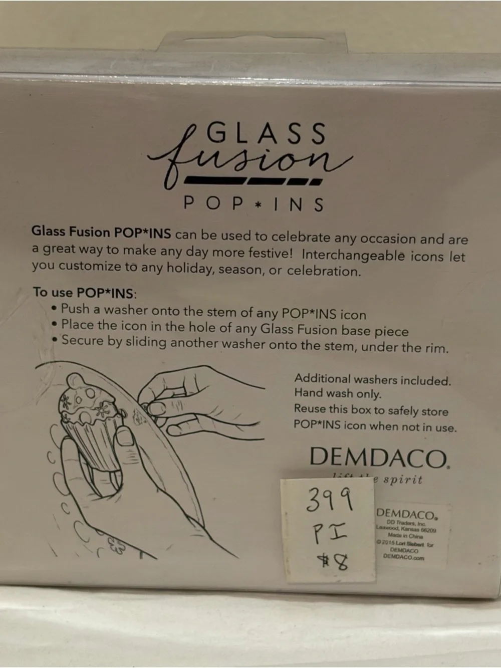 NIB Demdaco Glass Fusion Pop-Ins Gold Congrats with Black Cap